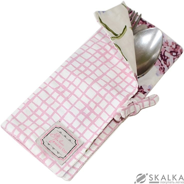 На фото Чехол для столовых приборов Прованс by Andre Tan Розовая клетка (.000220)