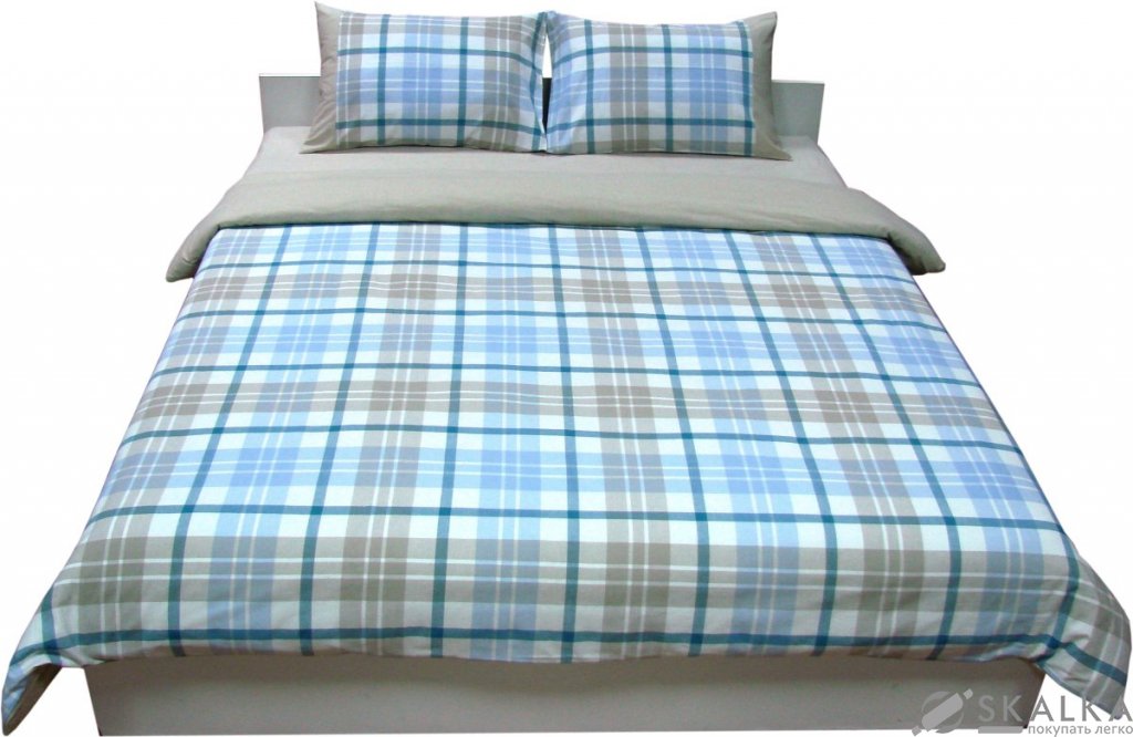 На фото Комплект постельного белья Руно Финляндия 143х215 см 4шт Полуторный Голубой (1.114У_Фінляндія)