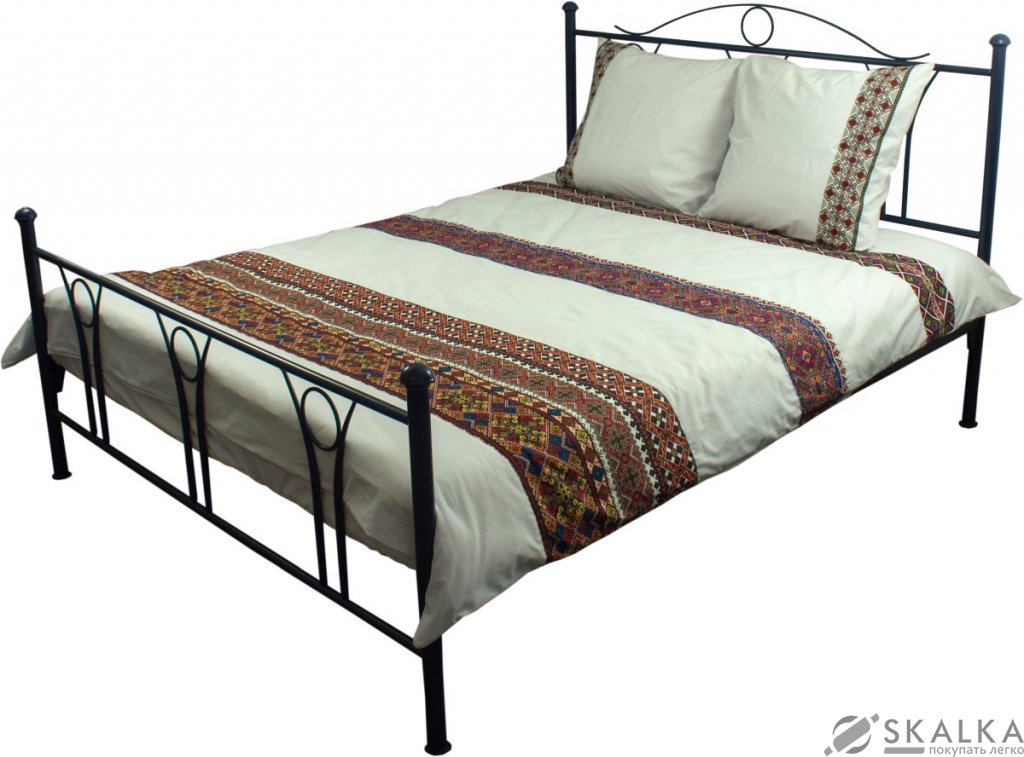 На фото Комплект постельного белья Руно Славяночка 220х240 см 4шт Евро Красный (845.114СУ_Слов'яночка)