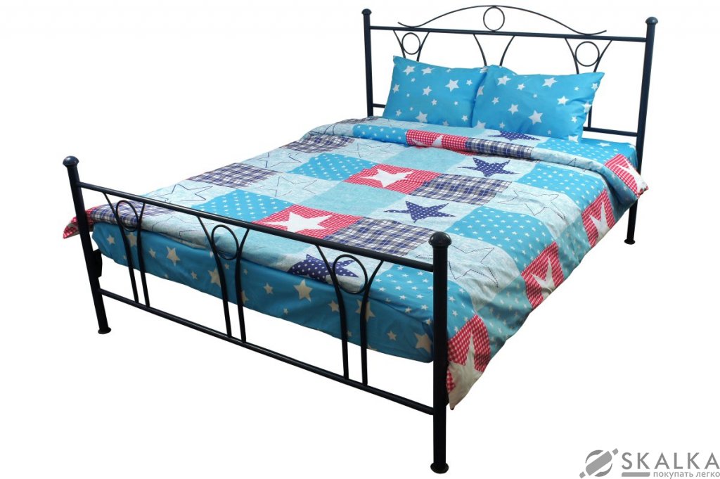 На фото Комплект постельного белья Руно Звезда Остра 200х220 см 4шт Двуспальный Голубой (655.52Зірка Остра)