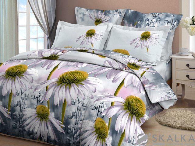 На фото Комплект постельного белья Руно 220х240 см 5шт Семейный Серый (6.114ДУ_4122)