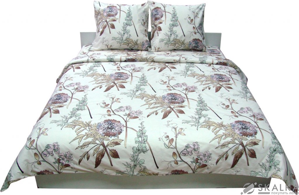 На фото Комплект постельного белья Руно Мокачино 220х240 см 4шт Евро Молочный (845.114Б_4428 Мокачіно)