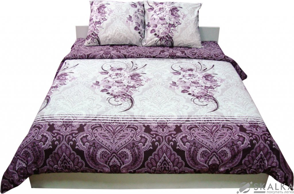 На фото Комплект постельного белья Руно Маркиза 200х220 см 4шт Двуспальный Фиолетовый (655.114БК_4528 Маркіз