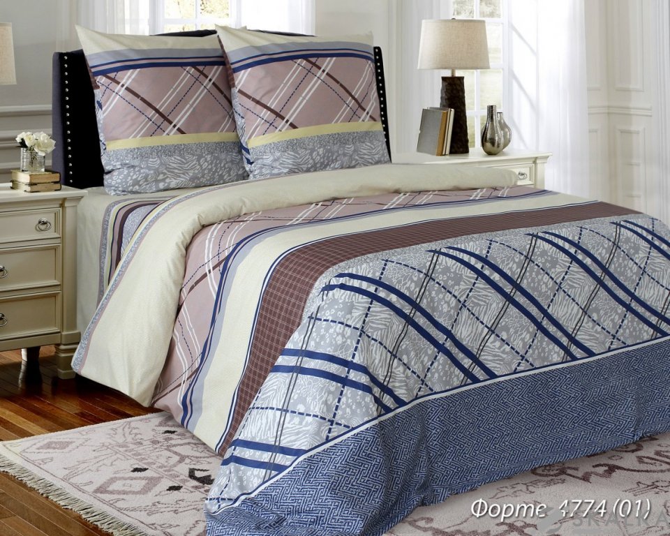 На фото Комплект постельного белья Руно Форте 200х220 см 4шт Двуспальный Серый (655.114БК_4774 Форте)