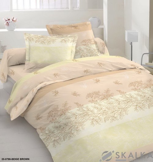 На фото Комплект постельного белья Руно 220х240 см 5шт Семейный Бежевый (6.114Г_ 20-0798 beige brown)