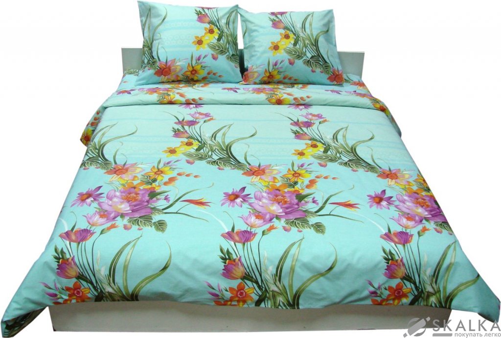 На фото Комплект постельного белья Руно 220х240 см 5шт Семейный Березовый (6.114Г_20-1123 Light blue)