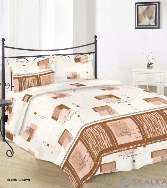 На фото Комплект постельного белья Руно 220х240 см 5шт Семейный Коричневый (6.114Г_30-0390 Brown)