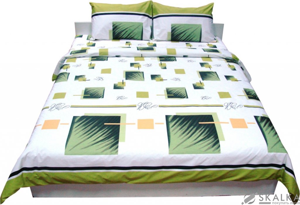 На фото Комплект постельного белья Руно 220х240 см 5шт Семейный Зеленый (6.114Г_30-0113 Green)
