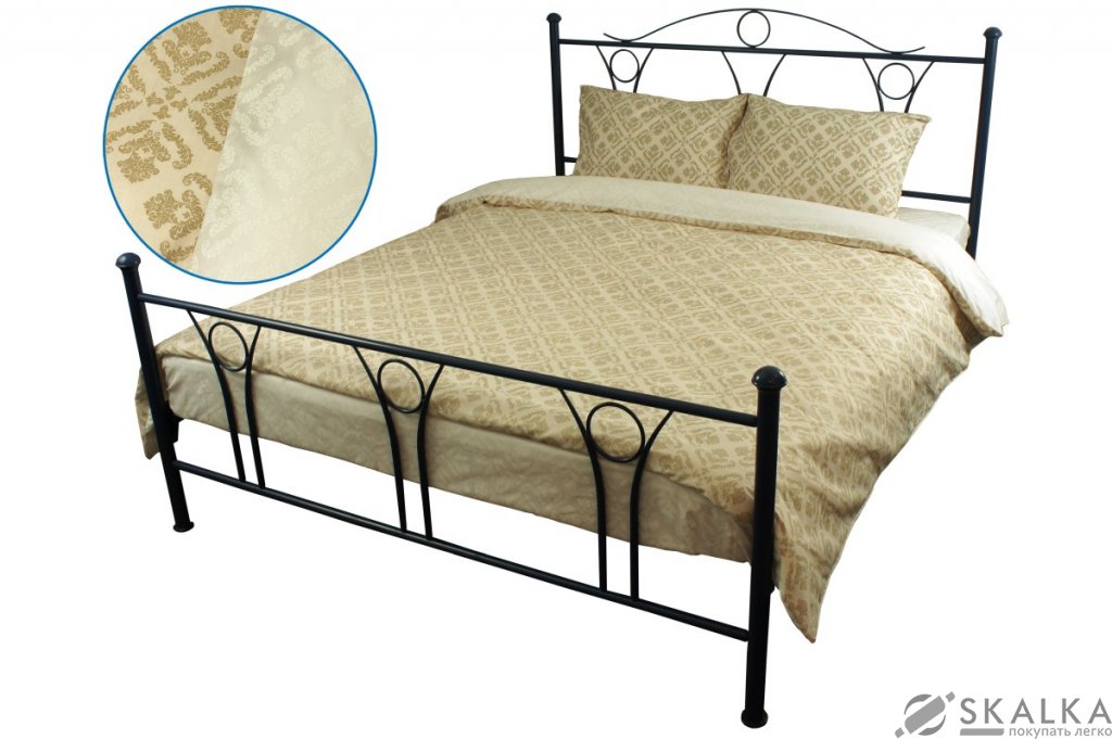 На фото Комплект постельного белья Руно Орнамент 220х240 см 5шт Семейный Бежевый (6.114Г_Орнамент)