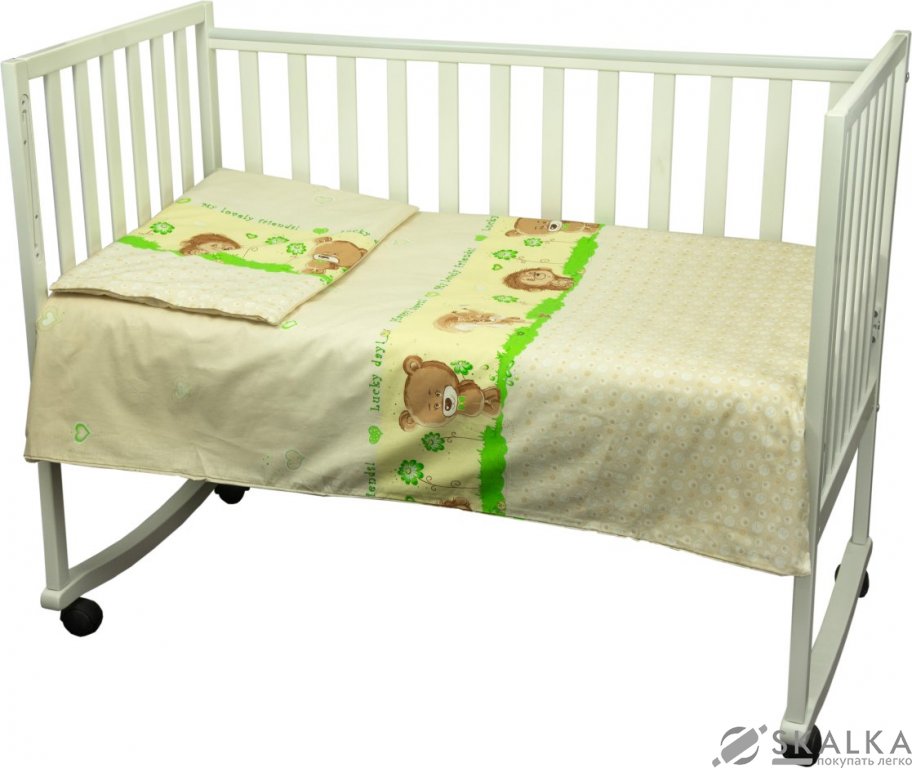 На фото Комплект постельного белья Руно Младенец 60х120 см 3шт Детский Бежевый Ежик (932.02_(Бежевий) їжачок