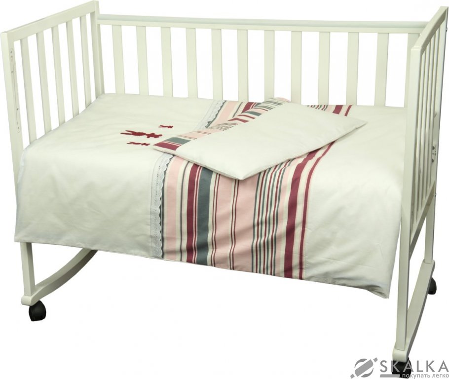 На фото Комплект постельного белья Руно 60х120 см 3шт Детский Бежевая с зайцами (932АЗУ)