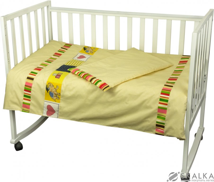 На фото Комплект постельного белья Руно Лето 60х120 см 3шт Детский Желтый (932У Літо)