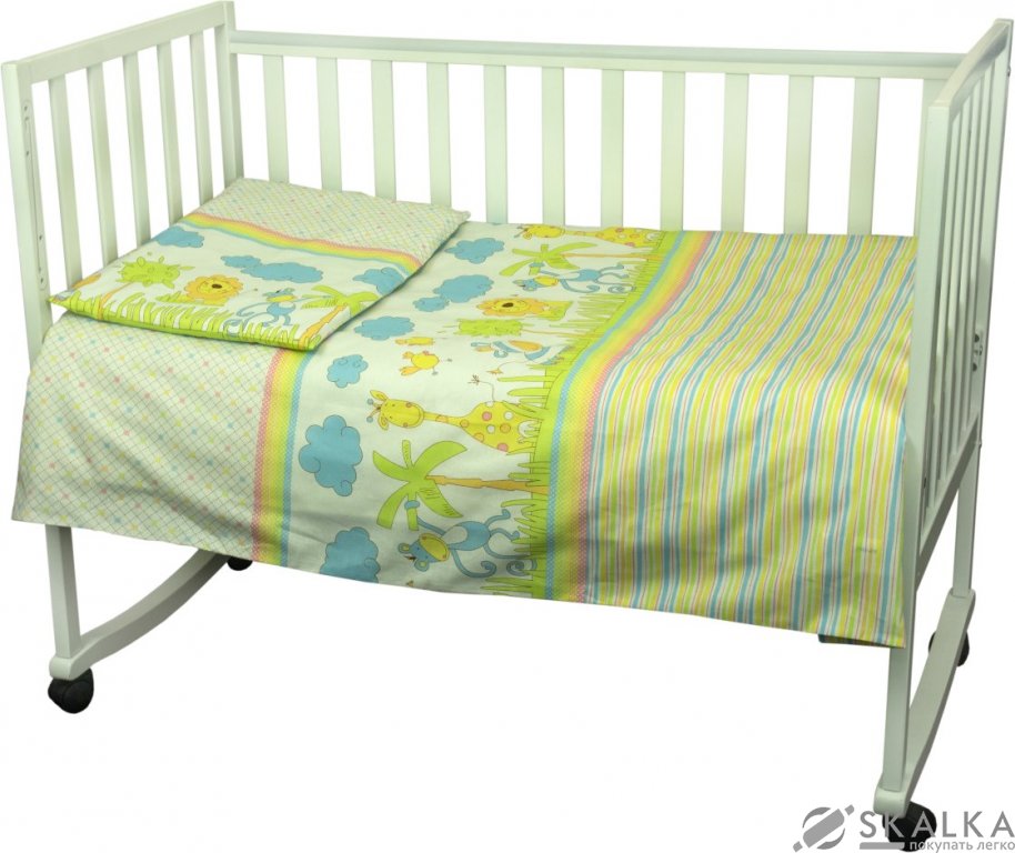 На фото Комплект постельного белья Руно Джунгли 60х120 см 3шт Детский Желтый (932Джунглі)