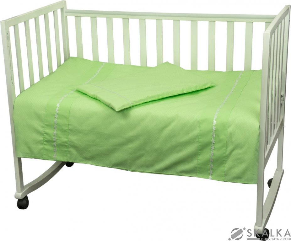 На фото Комплект постельного белья Руно 60х120 см 3шт Детский Салатовый (932ВГУ_Салатовий)