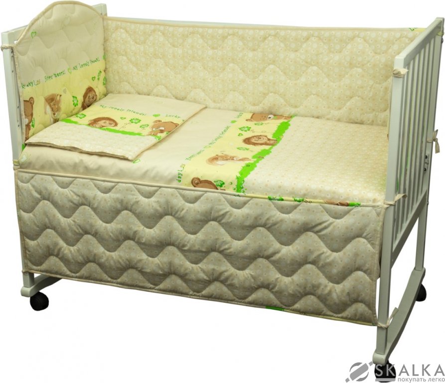 На фото Комплект постельного белья Руно 60х120 см 4шт Детский Бежевый с ежиком (977У_(Бежевий) їжачок)