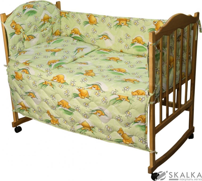 На фото Комплект постельного белья Руно 60х120 см 4шт Детский Салатовый Сладкий сон (977У_(Салатовий) солодк