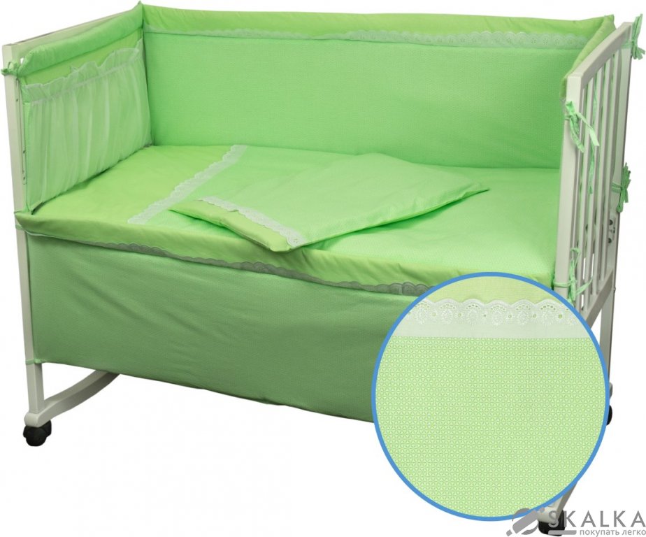 На фото Комплект постельного белья Руно Карапуз 60х120 см 4шт Детский Салатовый (977КУ_Салатовий)