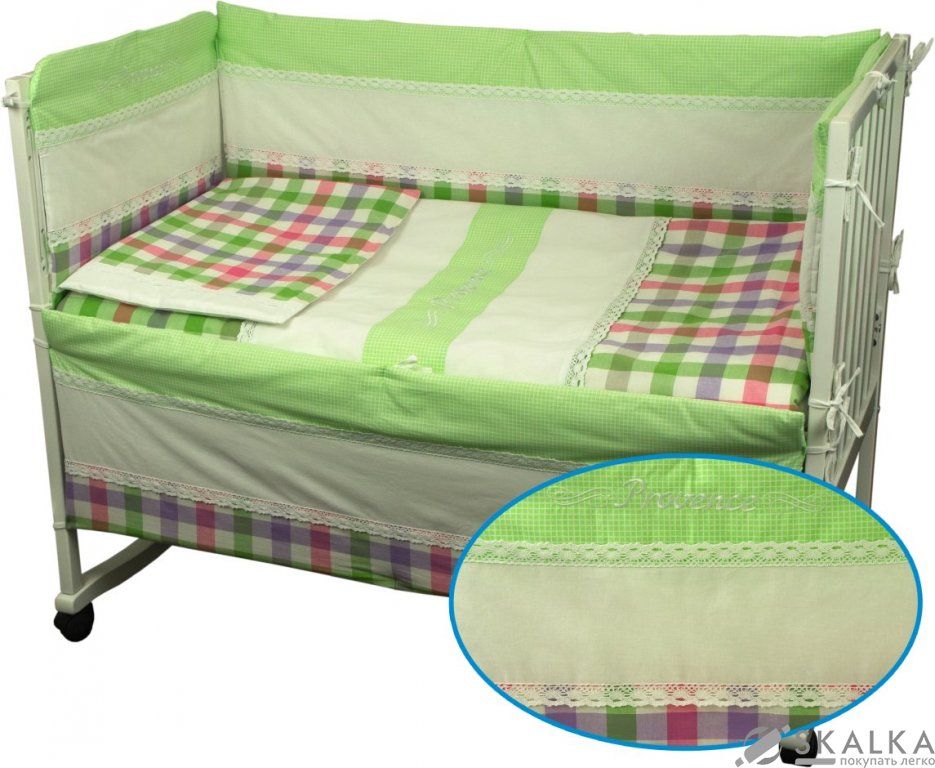 На фото Комплект постельного белья Руно Прованс 60х120 см 4шт Детский Салатовый (977Прованс )