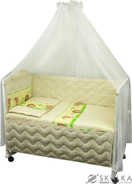 На фото Комплект постельного белья Руно Радуга 60х120 см 7шт Детский Бежевый ежик (960У_(Бежевий) їжачок)