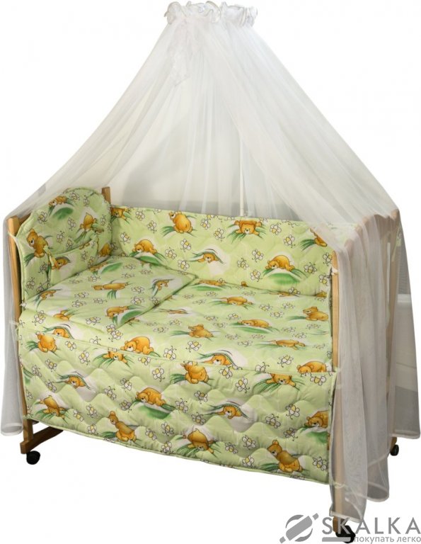 На фото Комплект постельного белья Руно Радуга 60х120 см 7шт Детский Салатовый (960У_(Салатовий) солодкий со