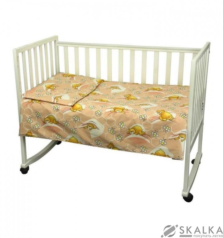 На фото Комплект постельного белья Руно Радуга 60х120 см 7шт Детский Персиковый (960У_(Персиковий) солодкий