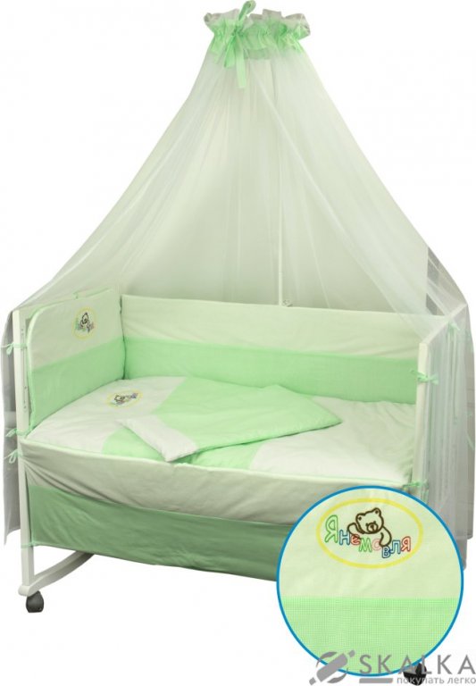 На фото Комплект постельного белья Руно Я младенец 60х120 см 10шт Детский Салатовый (966У_Салатовий)