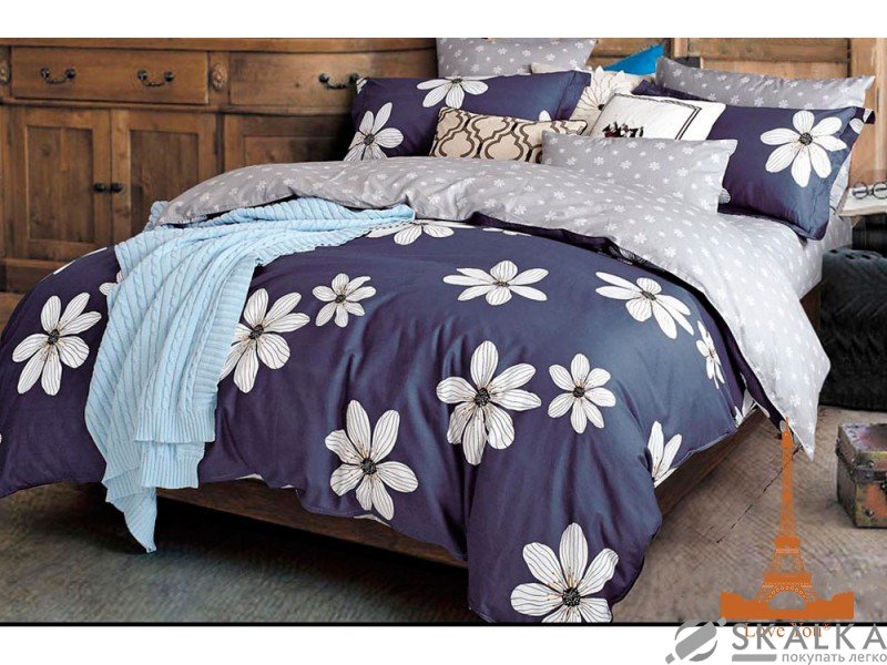 На фото Комплект постельного белья Love you 220х230 см 5шт Семейный Синий (TL 16382)