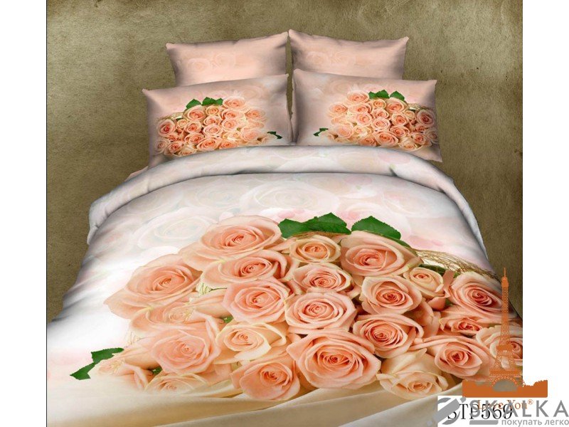 На фото Комплект постельного белья Love you Надежда 160х240 см 4шт Полуторный Бежевый (stp 569)