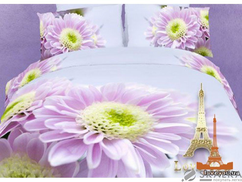 На фото Комплект постельного белья Love you Нимфа 230х245 см 4шт Евро Фиолетовый (stp 619)