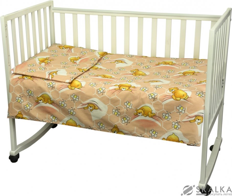 На фото Комплект постельного белья Руно Младенец 60х120 см 3шт Детский Персиковый сладкий сон (932.02_(Перси