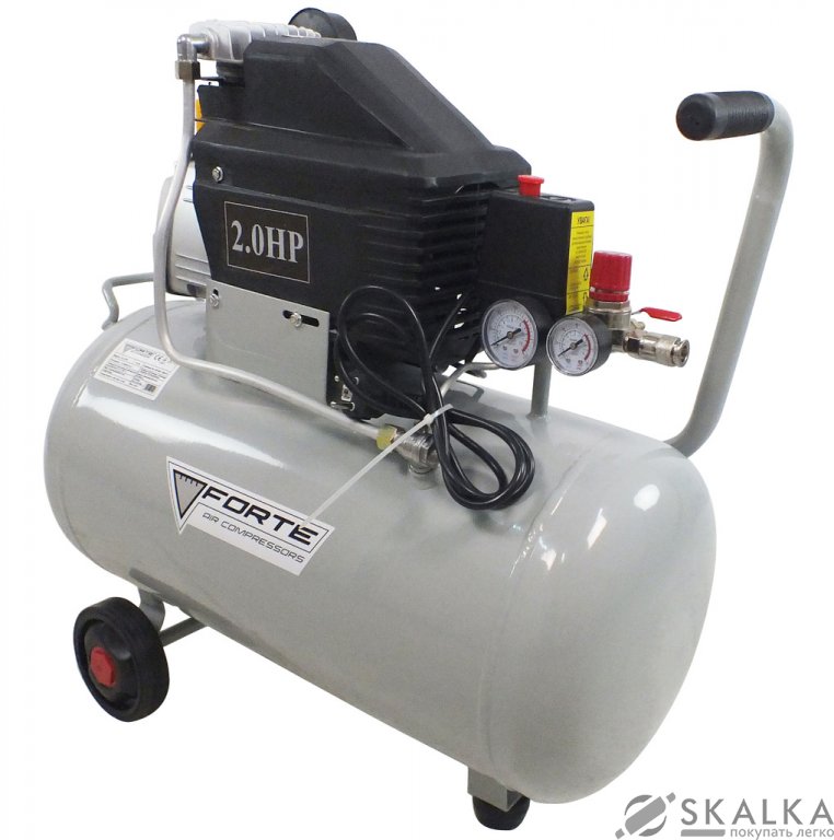 На фото Компрессор Forte FL-2T50 1.5кВт 50л 200л/мин 8бар 220В (46732)