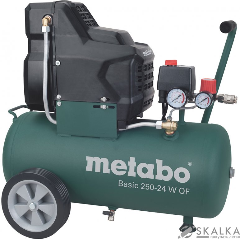 На фото Компрессор Metabo Basic 250-24 W 1.5кВт 24л 200л/мин бар 220В (53145)
