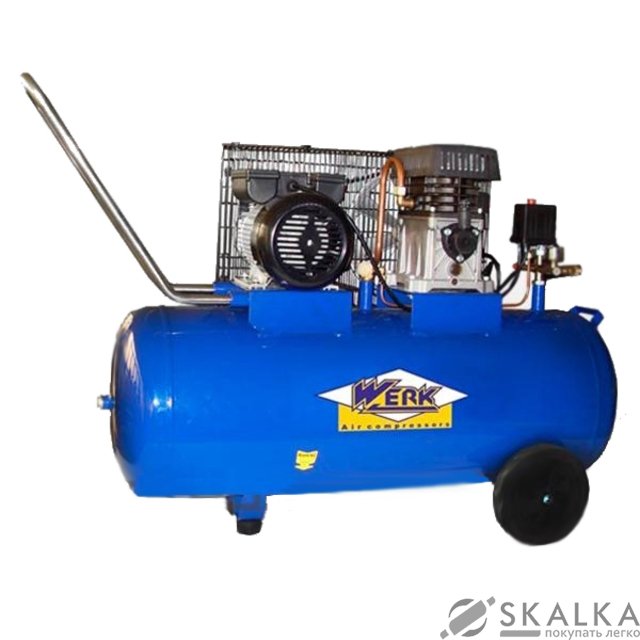 Компрессор Werk ZBM60-100 2.0кВт 100л 300л/мин 8бар 220В (37760) На фото Компрессор Werk ZBM60-100 2.0кВт 100л 300л/мин 8бар 220В (37760)