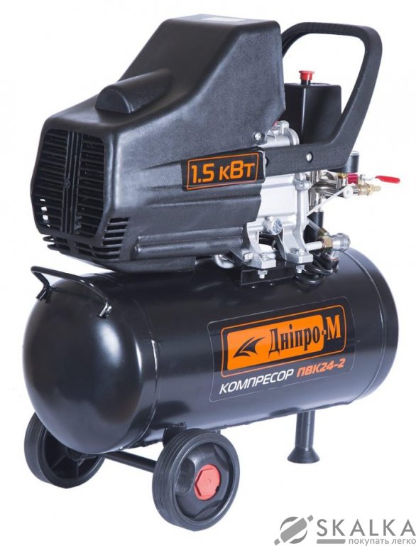 На фото Компрессор Дніпро-М ПВК24-2 1.5кВт 24л 150л/мин 8бар 220В (70222000)