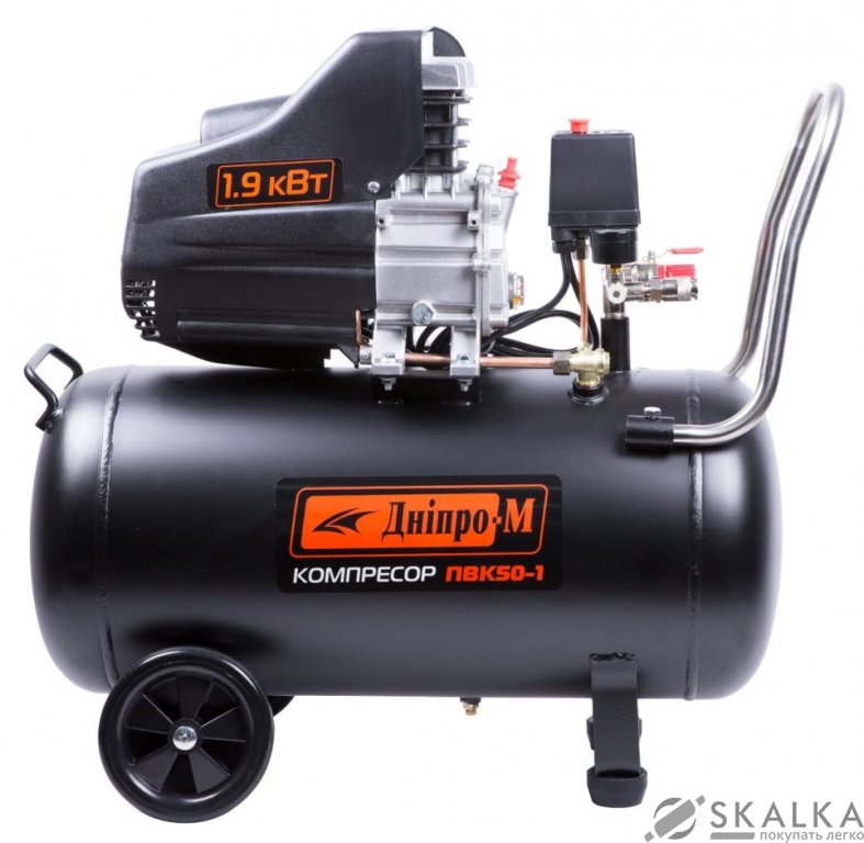 На фото Компрессор Дніпро-М ПВК50-1 1.9кВт 50л 206л/мин 8бар 220В (70213000)