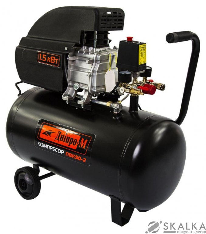 На фото Компрессор Дніпро-М ПВК50-2 1.5кВт 50л 200л/мин 8бар 220В (68049000)