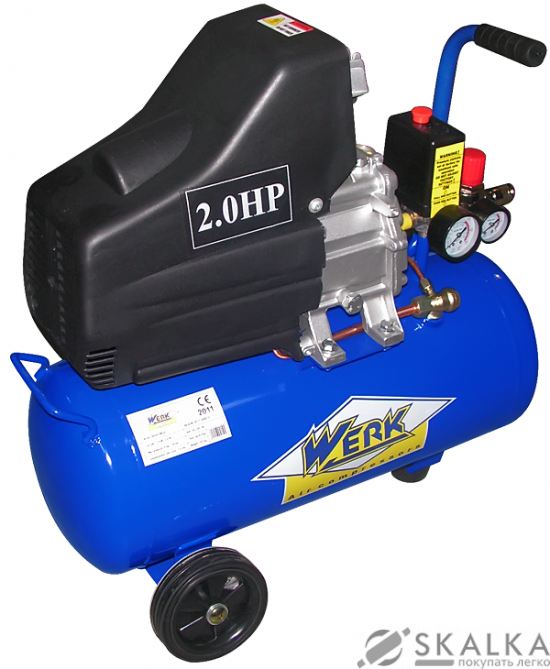 На фото Компрессор Werk BM-50 1.5кВт 50л 200л/мин 8бар 220В (29072)