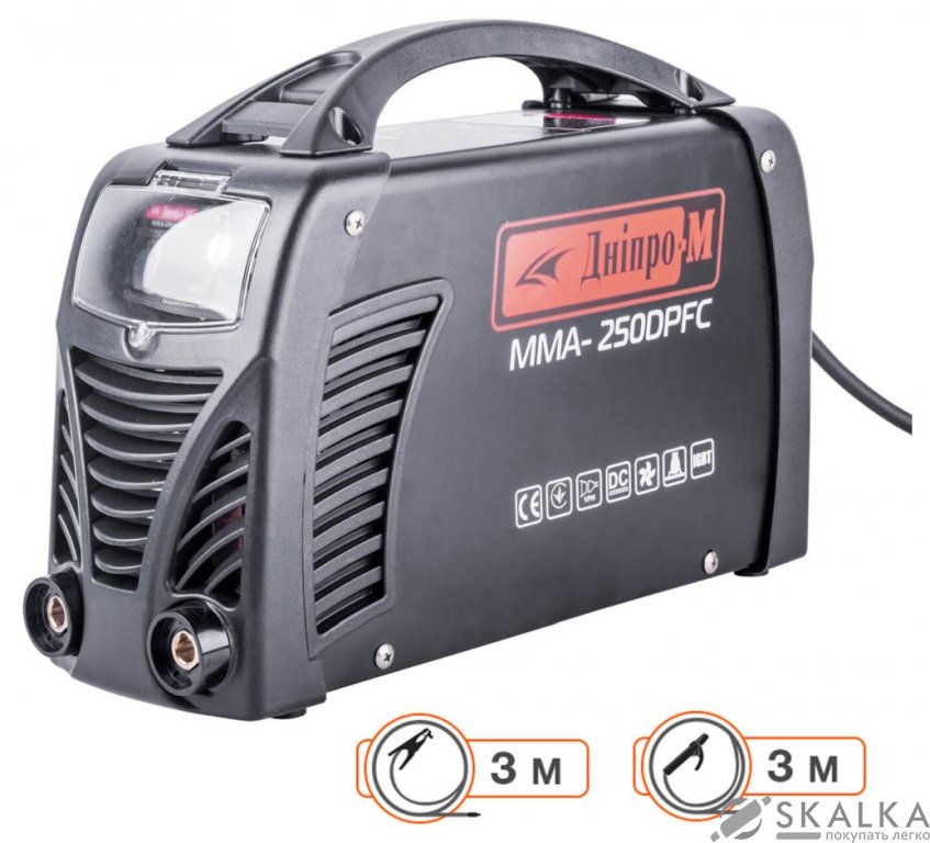 На фото Сварочный инвертор Дніпро-М 250 DPFC 1.6-5.0 мм 20-250 А (70127050)