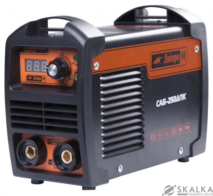 На фото Сварочный инвертор Дніпро-М САБ-250ДПК 1.6-4.0 мм 20-250 А (70127030)