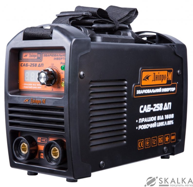 На фото Сварочный инвертор Дніпро-М САБ-258ДП 1.6-4.0 мм 20-250 А (70127041)