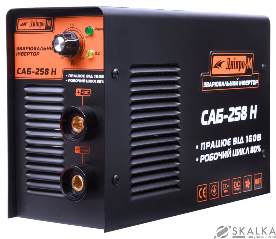 На фото Сварочный инвертор Дніпро-М САБ-258Н 1.6-4.0 мм 20-250 А (70127039)