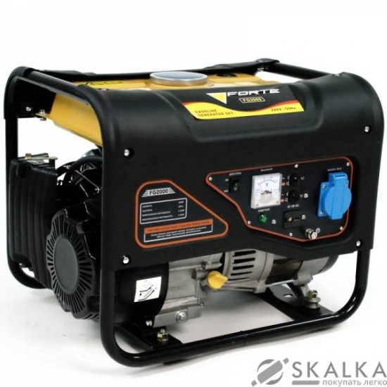 Генератор бензиновый Forte FG2000 1.2/1.5 кВт 4-х тактный ручной запуск (44068) На фото Генератор бензиновый Forte FG2000 1.2/1.5 кВт 4-х тактный ручной запуск (44068)
