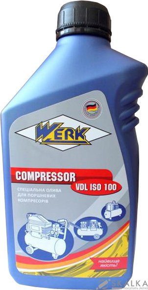 Масло компрессорное Werk Compressor VDL ISO100 1л (48074) На фото Масло компрессорное Werk Compressor VDL ISO100 1л (48074)