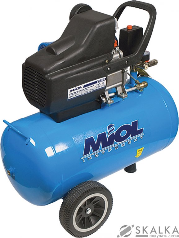 На фото Компрессор Miol Титан 206-50 1.8кВт 50л 206л/мин 8бар 220В (81-170)
