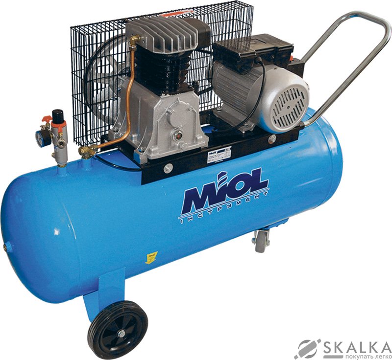 Компрессор Miol Орион 500-100 2.2Вт 100л 500л/мин 8бар 220В (81-195) На фото Компрессор Miol Орион 500-100 2.2Вт 100л 500л/мин 8бар 220В (81-195)