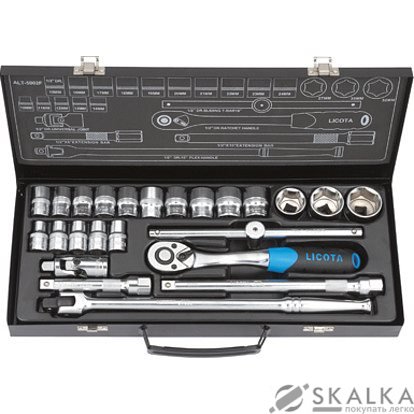 На фото Набор торцевих головок Licota 1/2" 24 шт 10 - 32 мм 12 граней (ALT-5002W)
