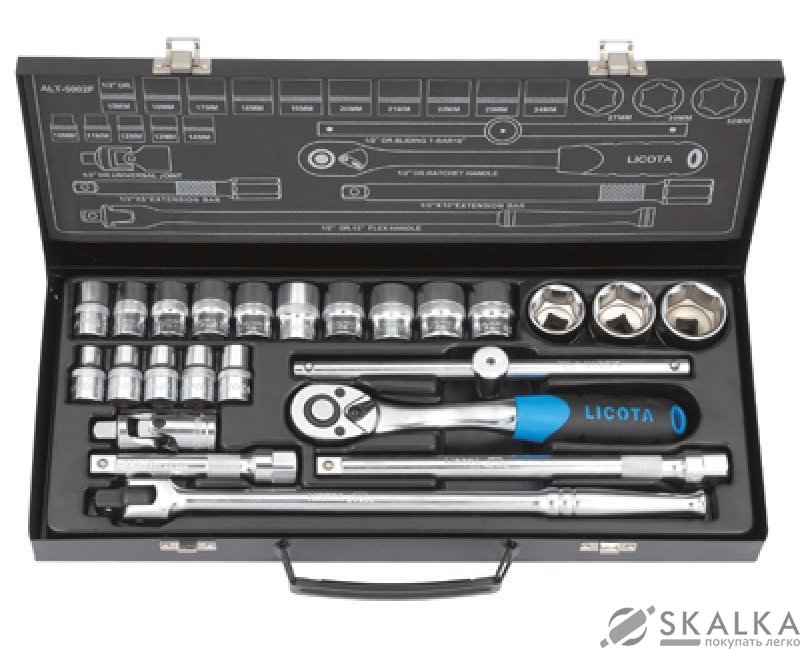 Набор торцевих головок Licota 1/2" 5/16 - 1-1/4" 24шт 12 граней (ALT-5002WS) На фото Набор торцевих головок Licota 1/2" 5/16 - 1-1/4" 24шт 12 граней (ALT-5002WS)