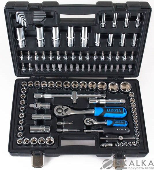 Набір инструмента 1/4" и 1/2" 6гр. 113 предметов (ALK-8011F) На фото Набір инструмента 1/4" и 1/2" 6гр. 113 предметов (ALK-8011F)