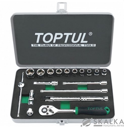 На фото Набор инструмента Toptul 1/4" 18ед. дюйм 3/16"-9/16" (GCAD1811)