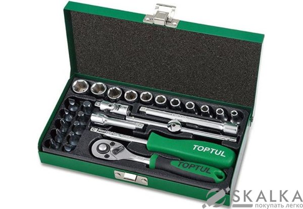 Набор инструмента Toptul 1/4" 27ед. (GCAD2701) На фото Набор инструмента Toptul 1/4" 27ед. (GCAD2701)